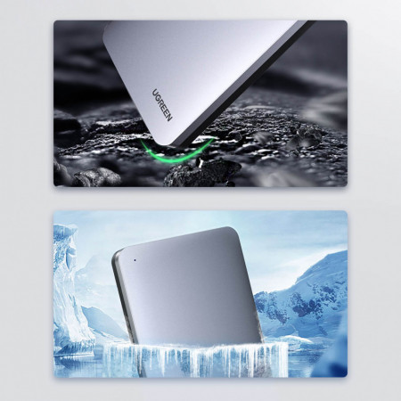 Carcasa hardisk extern Ugreen 2.5 '' SATA 3.0 6Gbps gray + cablu USB - USB Type C 0.5m (CM300) - Img 7