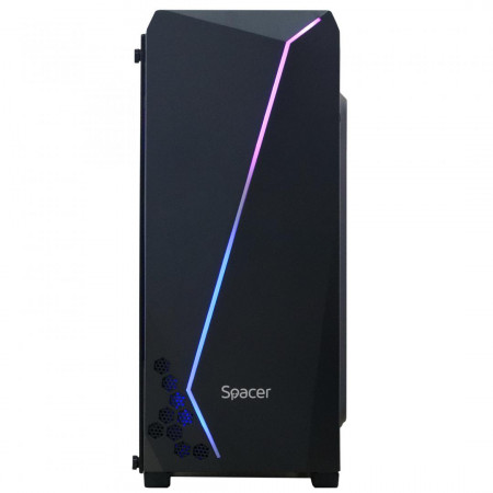 Carcasa SPACER FLASH, Mid-Tower, fara sursa, ATX, Black - Img 2