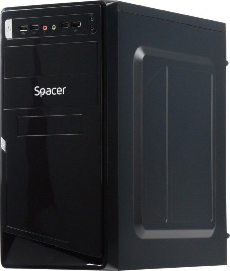 Carcasa Spacer, New Mercury, ventilor 12cm, HD audio, ATX Mid-Tower,sursa 500W Black - Img 6