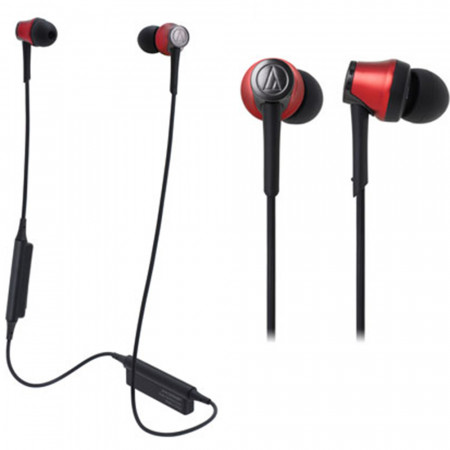 Casti Audio ATH-CKR55BT Bluetooth In-ear Earphones, Mircofon, Impendanta 16 Ohm, Butoane Control, Rosu