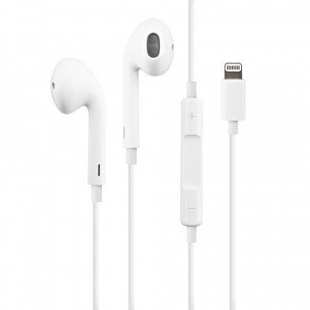 Casti cu microfon pe fir Apple EarPods cu mufa Lightning model MMTN2ZM/A , albe