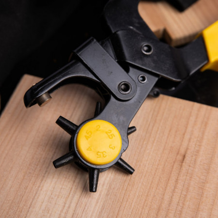 Cleste pentru perforare curea piele, Deli Tools EDL1919 (galben) - Img 4