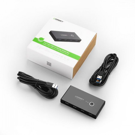 Comutator Ugreen HUB 4x USB 3.2 Gen 1 Splitter USB pentru doua computere negru (US216 30768) - Img 4