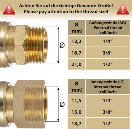 Cuplă Rapidă pentru Aer Comprimat DN 7.2 (NW 7.2) cu Filet Interior 1/4" BSP, Alamă Masivă - Img 3