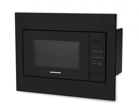 Cuptor cu microunde incorporabil Heinner HMW-23BI-BK, 23 l, 800 W, Digital, Timer, Grill, Sticla neagra
