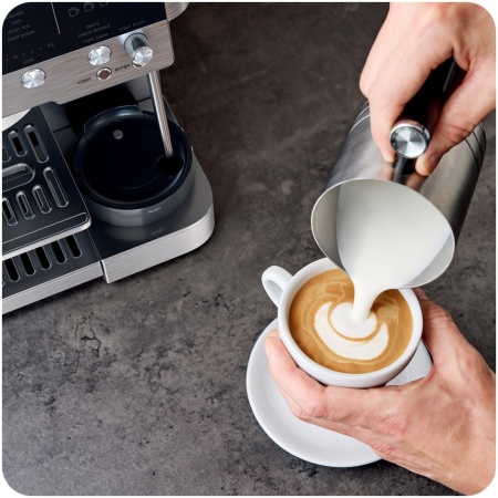 Espressor semi-automat 3in1 Ninja Luxe Café Premier ES601EU, 1650W, Cold Brew, rasnita incorporata cu 25 trepte de macinare, Barista Assist, cantar incorporat, recipient de spumare cu tel integrat, autocuratare a sistemului de spumare, inox - Img 8