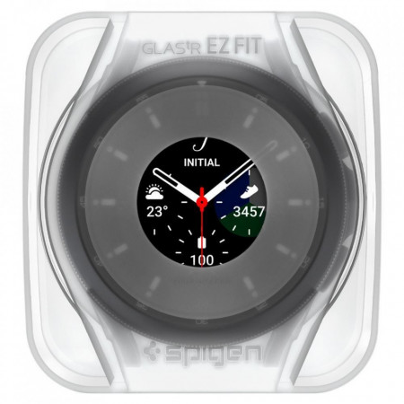 Folie Protectie cu sistem de montare SPIGEN GLASS.TR "EZ FIT" 2-PACK GALAXY WATCH 4 CLASSIC 42 MM - Img 5