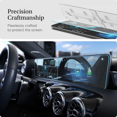 Folie protectie display cu aplicator pentru Mercedes A-CLASS 2020 / 2021, SPIGEN GLAS.TR ”EZ FIT” - Img 5