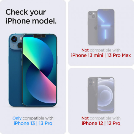 Folie sticla cu sistem de montare Case friendly Spigen GLAS.tR EZ FIT compatibila cu iPhone 13 /13 Pro 2-Pack - Img 4