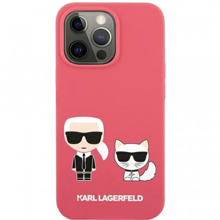 Husa Capac Spate Silicon Karl &amp; Choupette Roz APPLE iPhone 13, iPhone 13 Pro