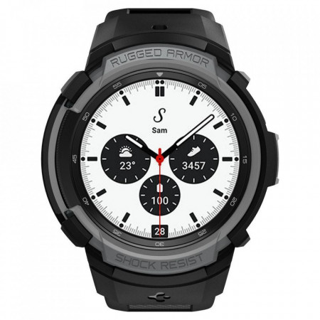 Husa + curea SPIGEN RUGGED ARMOR ”PRO” pentru GALAXY WATCH 4 CLASSIC 42 MM CHARCOAL GREY - Img 6