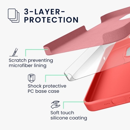 Husă de Protecție pentru Apple iPhone 15 din Silicon TPU Flexibil Anti-Șoc, Margini Înălțate pentru Ecran și Cameră, Suprafață Mată Anti-Alunecare, Compatibilă Încărcare Wireless, Coral Fluorescent - Img 6