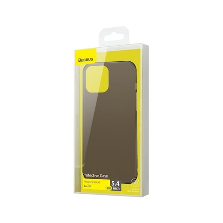 Husa Premium Baseus Cu Spate Sticla Matta Si Rama Din Silicon Pentru iPhone 12 Mini Negru - Img 3