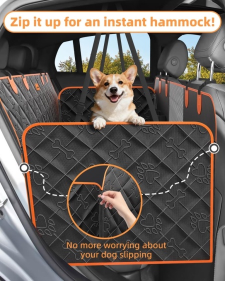Husă Protecție Scaun Auto pentru Câini, 100% Impermeabilă și Antizgârieturi, Compatibilă cu Toate Mașinile, 135 x 148 cm - Img 9
