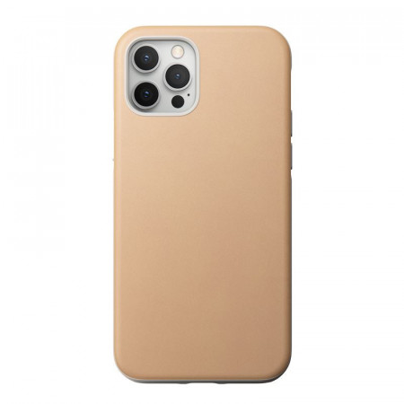 Husa telefon din piele naturala Nomad MagSafe Rugged, natural- iPhone 12/12 Pro