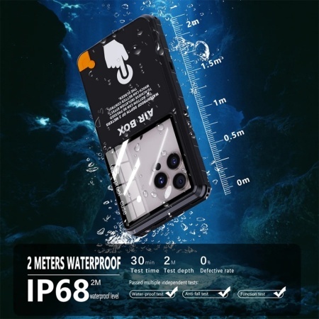 Husa Universala Waterproof pentru Telefon max. 6.9inch, ShellBox, AirBox, Neagra - Img 8