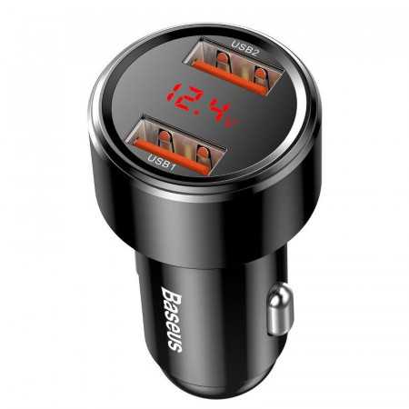 Incarcator auto 2x USB QC 3.0 45W Baseus Magic , negru - Img 3