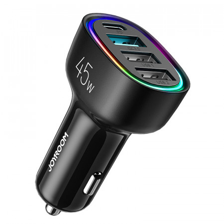 Incarcator de masina Joyroom cu 4 porturi, 45 W, negru (JR-CL09)
