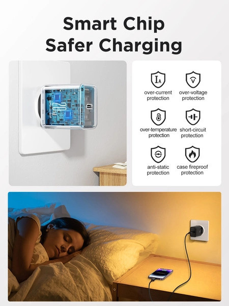 Incarcator de perete Joyroom JR-TCF02 USB-C PD 20W + cablu USB-C - negru - Img 3