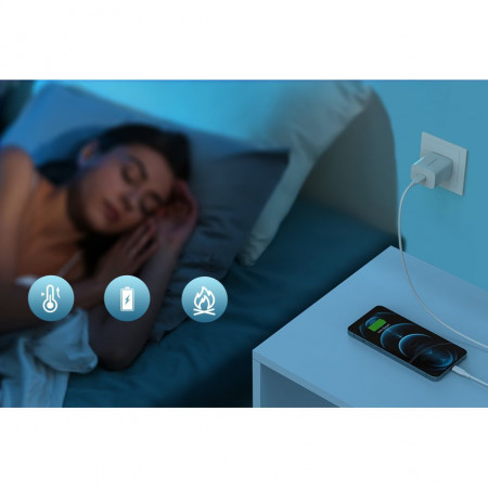 Incarcator priza Choetech AC EU Fast Charging , USB Type C Power Delivery 20W 3A white (PD5005-EU) - Img 2