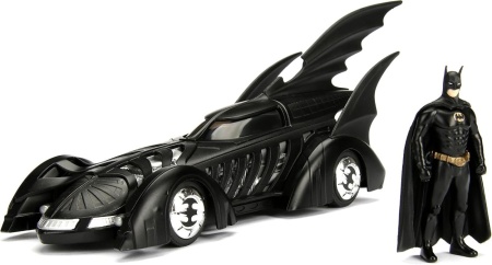 JADA DC SET BATMAN FOREVER FIGURINA BATMAN SI MASINUTA METALICA BATMOBILE SCARA 1 LA 24 - Img 2