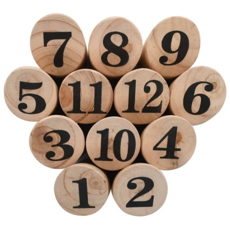 Joc de indemanare din lemn Number Kubb (Mölkky), set de exterior cu popice numerotate si bat de aruncare, pentru curte, gradina si plaja - Img 4