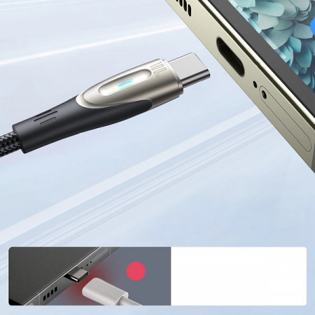 Joyroom Star-Light Series SA27-CC5 Cablu USB-C / USB-C 100W 1.2m - negru - Img 2