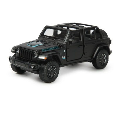MASINUTA METALICA JEEP WRANGLER RUBICON 4XE NEGRU CU SCARA 1 LA 32 - Img 2