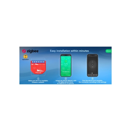 Modul releu controler mini rulou Nous B4Z inteligent Tuya Zigbee cu intrare comutatoare - Img 4