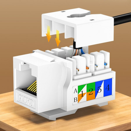 Module de rețea neecranate Ugreen Keystone Ethernet Cat 5e 8P8C RJ45 100 Mbps 568A / B alb (80176 NW142) - Img 8
