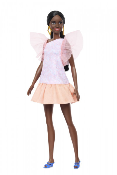 PAPUSA BARBIE FASHIONISTA AFRO-AMERICANA CU ROCHIE PEACH - Img 2