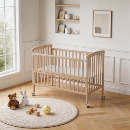 Patut din lemn bebe, 120x60,natur,U-Grow - Img 8