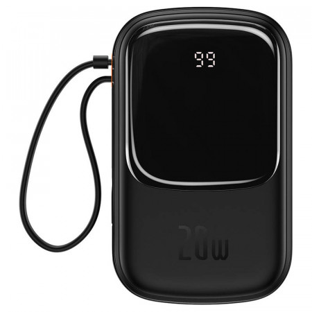 Powerbank Baseus Qpow PRO cu cablu Lightning, port USB-C și USB 20000mAh, 20W (negru)