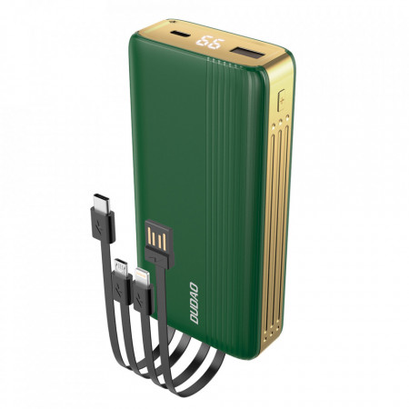 Powerbank Dudao K4Pro cu cabluri incorporate 20000mAh display LED verde