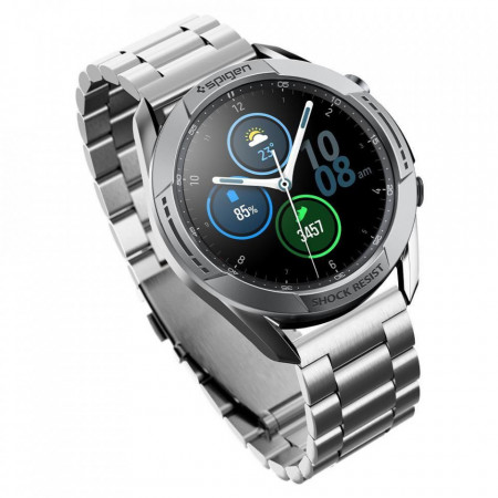 Protectie din aluminiu Spigen Chrono Shield silver pentru Samsung Galaxy Watch 3 45mm negru - Img 6