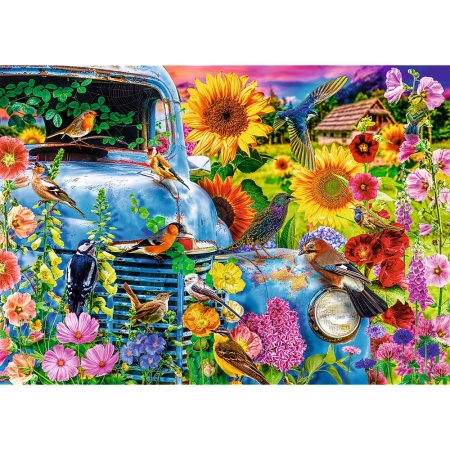 PUZZLE TREFL 1000 PREMIUM PLUS TEA TIME VIATA LA TARA PASARI CANTATOARE - Img 2