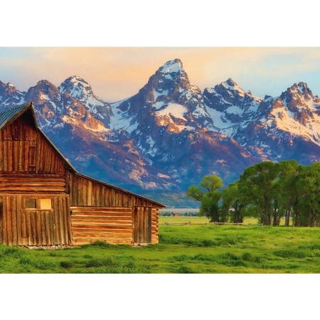 PUZZLE TREFL 2000 COLECTIA SUA VEDERE A MUNTILOR TETON CU POSTER INCLUS - Img 2