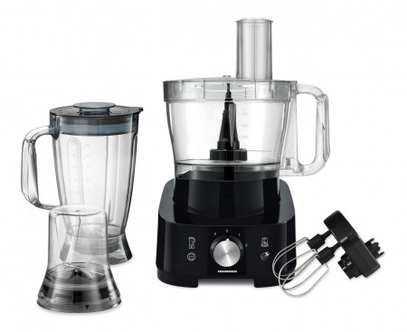 Robot de bucatarie Heinner Cookery Chef HFP-1000BK, 1000W, blender si rasnita incluse, capacitate bol 3.5L, capacitate blender 1.8L, 2 viteze + Pulse, cutit inox, Negru - Img 2