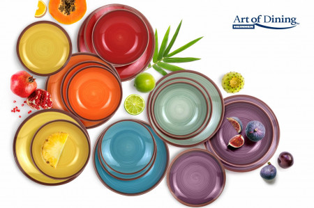 SERVICIU MASA CERAMICA 18PCS, AQUARELLE - Img 4