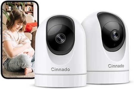 Set 2 camera de securitate interior Cinnado 2K WiFi 2.4G si audio, sirena card SD 24/7, cloud (optional), compatibil cu Alexa si Google Home - Img 8