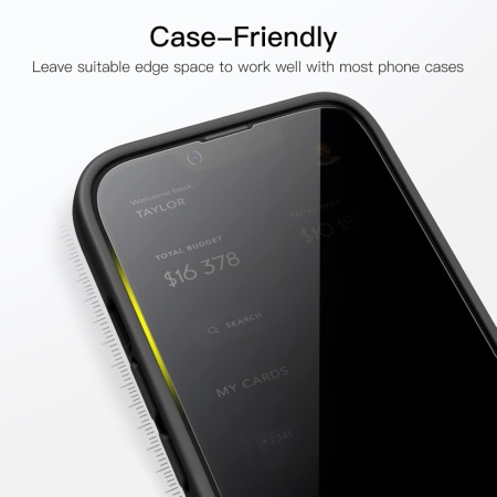 Set 2 Folii de Protecție din Sticlă Securizată cu Confidențialitate (Privacy) JETech pentru iPhone 13 Pro Max, Acoperire Totală, Anti-Spy - Img 2