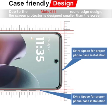 Set 2 Folii de Protecție din Sticlă Securizată pentru Motorola Moto G56 / G57 5G, Compatibil cu Huse, Anti-Șoc și Anti-Zgârieturi - Img 4