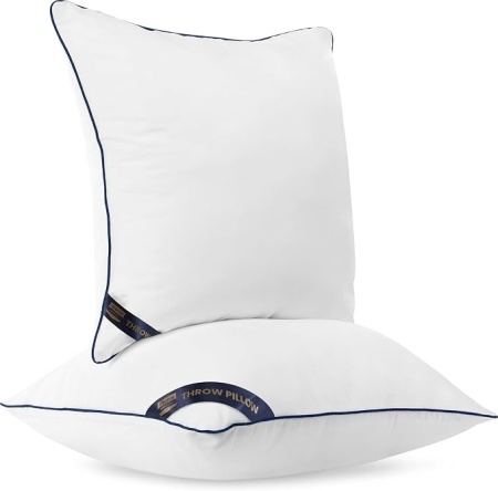 Set 2 perne decorative pentru umplutură Utopia Bedding, 45 x 45 cm (18x18 inch), umplutură siliconizată pufoasă, perne albe pentru canapea, fotoliu sau pat - Img 3
