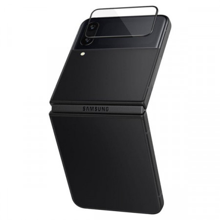 Set 2 x folie protectie ecran secundar + aplicator Spigen GLASS FC "EZ FIT" + HINGE FILM 2-PACK GALAXY WITH FLIP 4 BLACK - Img 3
