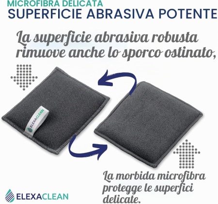 Set 3 Bureți de Vase cu Față Dublă ELEXACLEAN, 10 x 8 cm, Microfibră și Suprafață Abrazivă Anti-Zgârieturi, Lavabili la Mașină, Reutilizabili, Antracit - Img 7