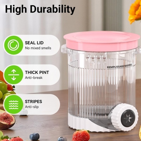 Set 4 recipiente pentru inghetata Typec Home compatibil cu seriile Ninja Swirl NC700 si NC701, BPA-free, 13.8x11.8x9.8cm, capace multicolore - Img 10