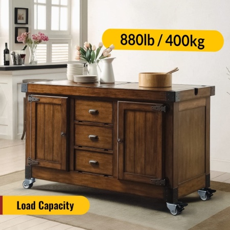 Set 4 Roți Pivotante pentru Mobilier HOLKIE Heavy Duty 50mm, Cu Frână, Capacitate Totală 400 kg (2 cu Frână și 2 fără) - Img 7