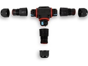 Set 5 conectori electrici etansi tip T pentru cablu exterior Ø3-12 mm, doza ramificatie impermeabila IP68 3 cai, mufa etansa pentru instalatii electrice gradina, iluminat exterior si subteran - Img 2