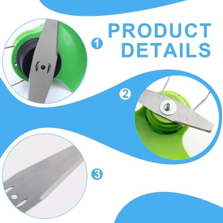Set 5 lame metalice pentru trimmer si motocoasa Typec, cutite de taiere iarba si vegetatie, compatibilitate universala, Verde - Img 5