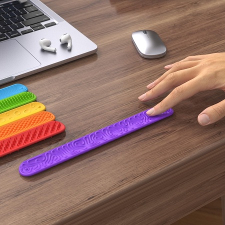 Set 6 Brățări Senzoriale Fidget din Silicon, Antistres, Texturi Diferite, Multicolore, pentru Copii și Adulți - Img 2